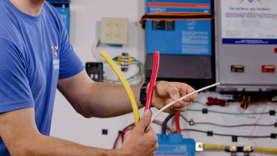 Various sized cables for a marine electrical system|Cable Sizing Chart