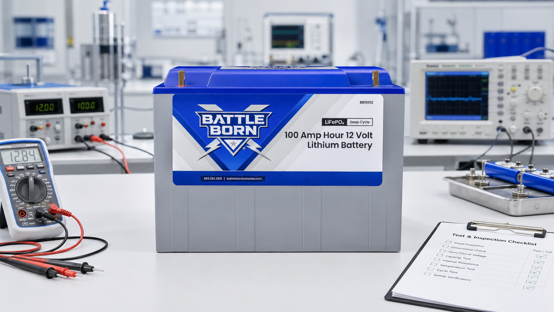 Battle born battery testing in lab to safety standards
