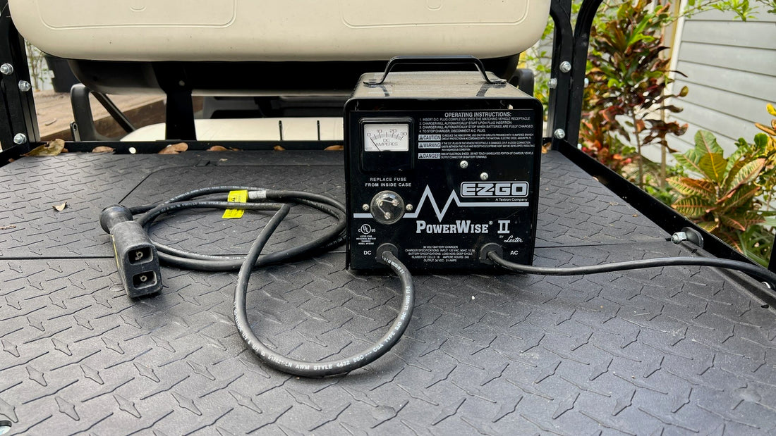 Golf Cart Charger|Wired Together Lead Acid Batteries Powering a Golf Cart|Lester summit charger|Charging A golf cart|Lester On Board Charger|Charging a Golf Cart Battery