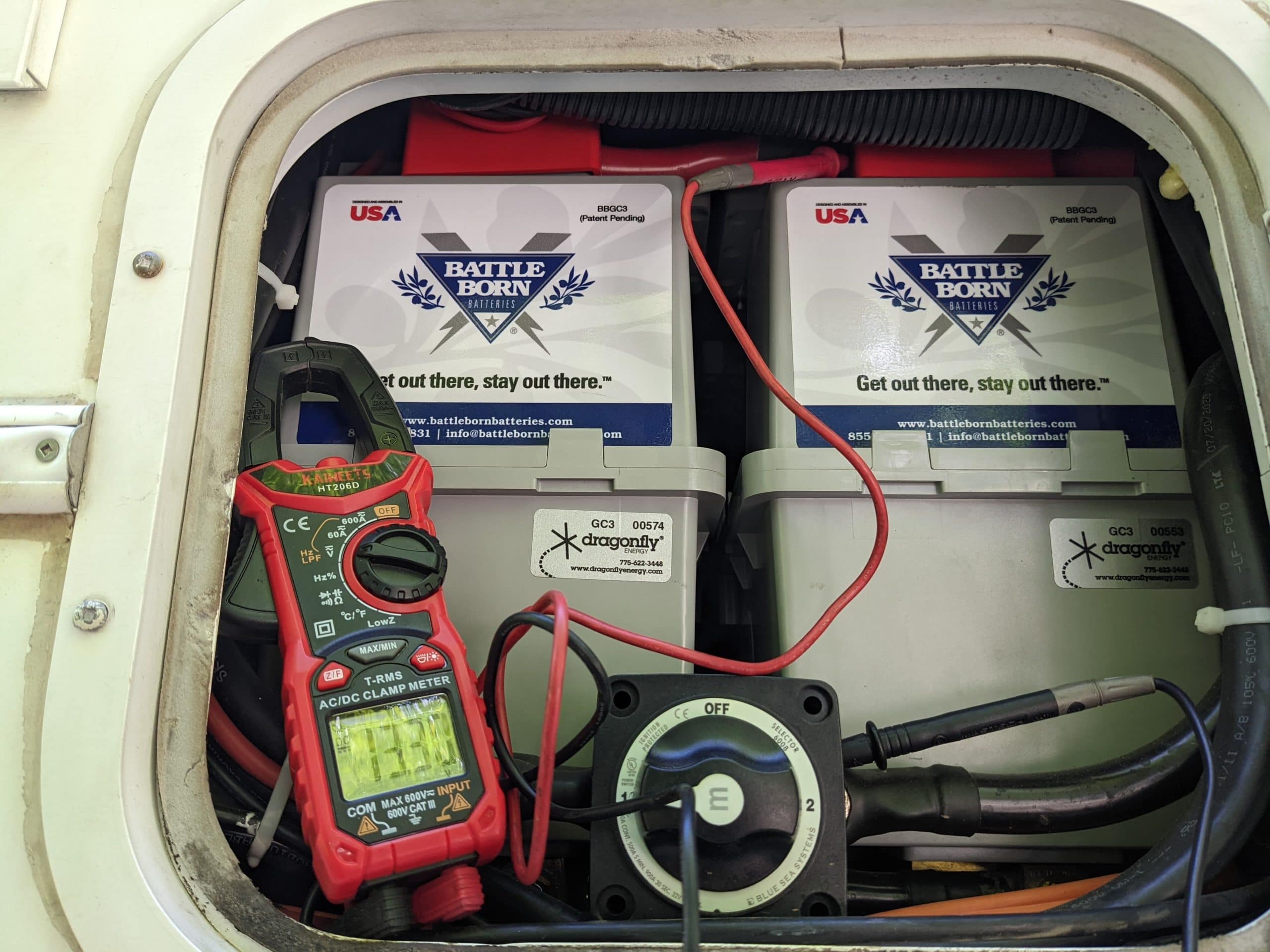 Multimeter Measuring Battle Born Batteries