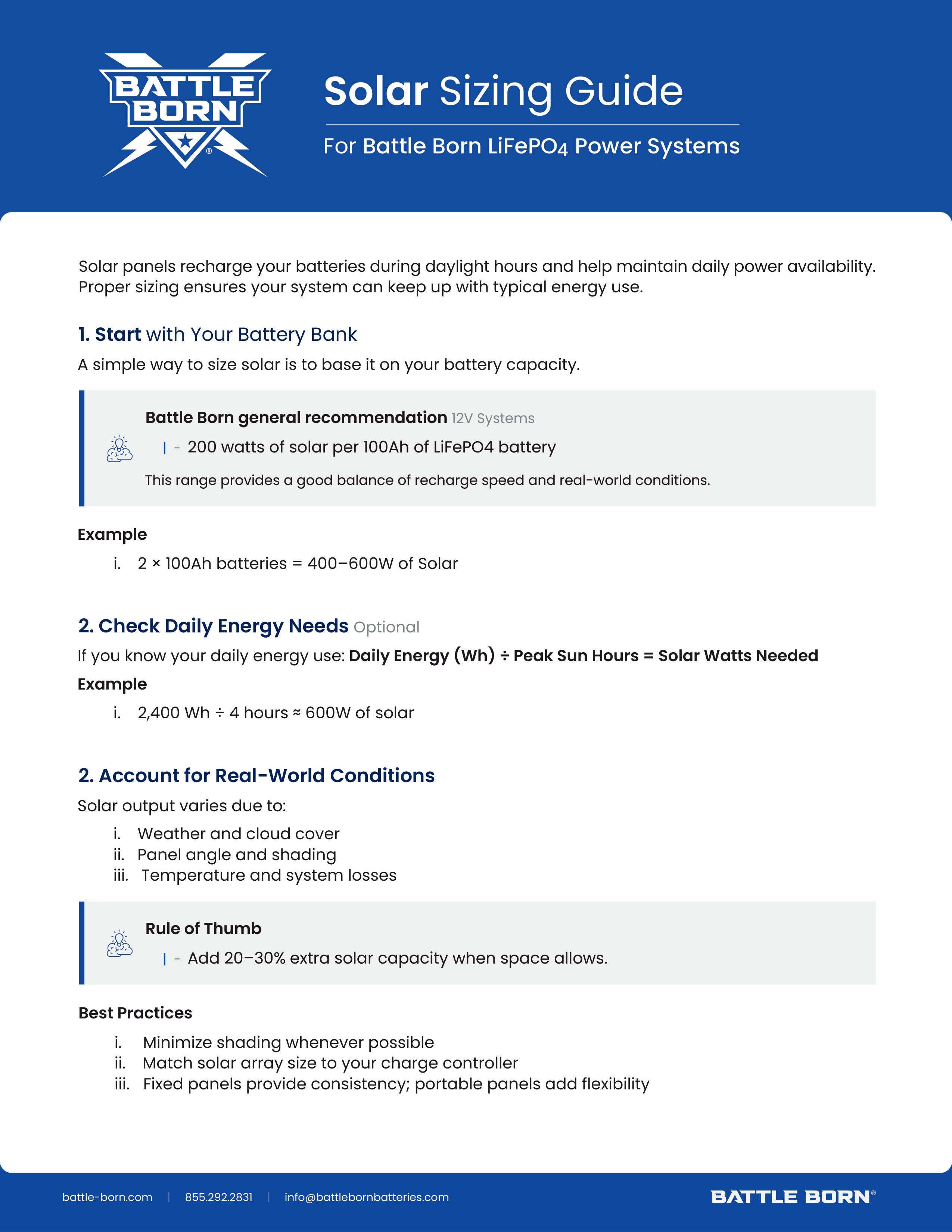 Solar Sizing Guide
