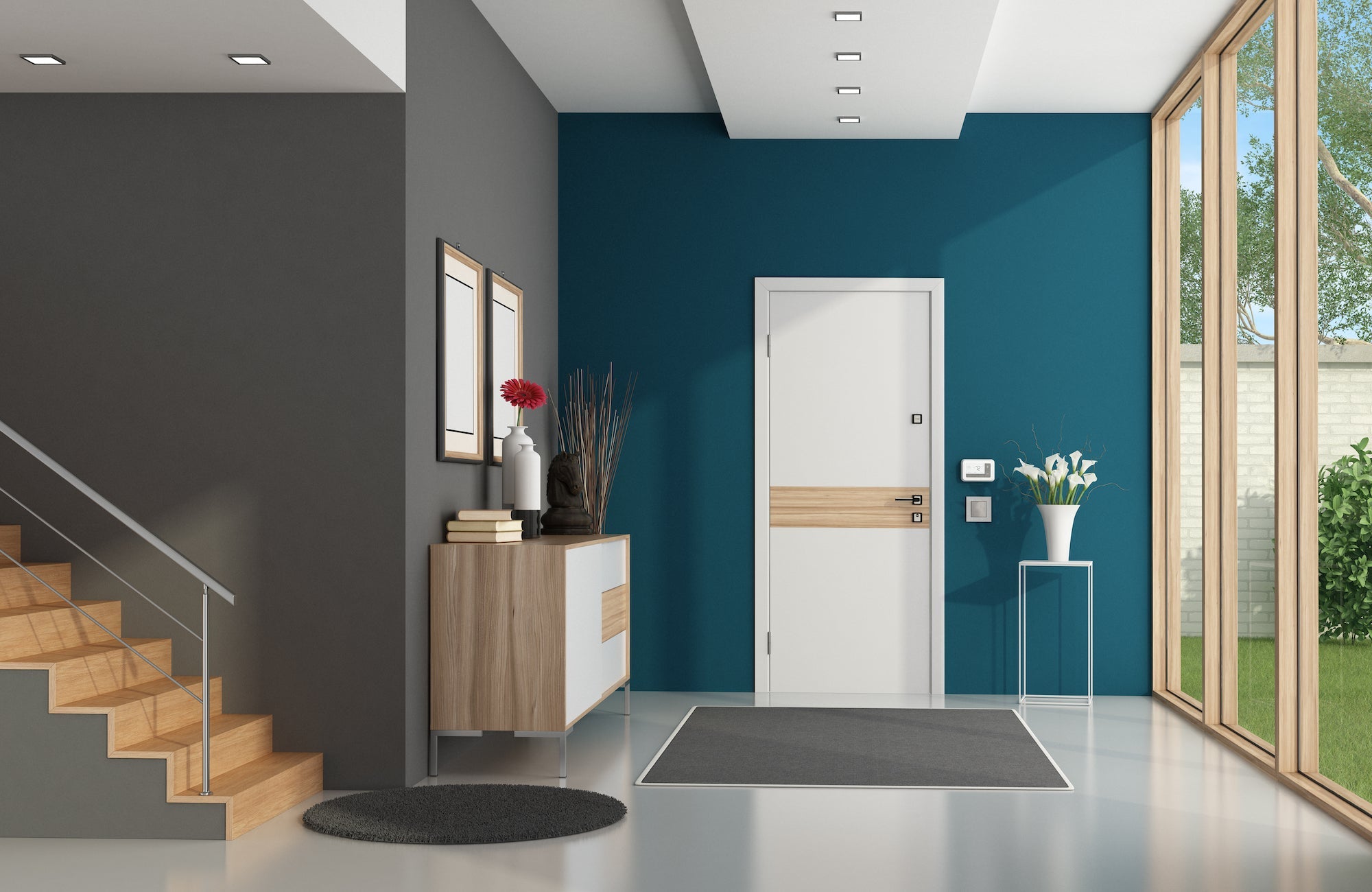 modern entryway of a passive home