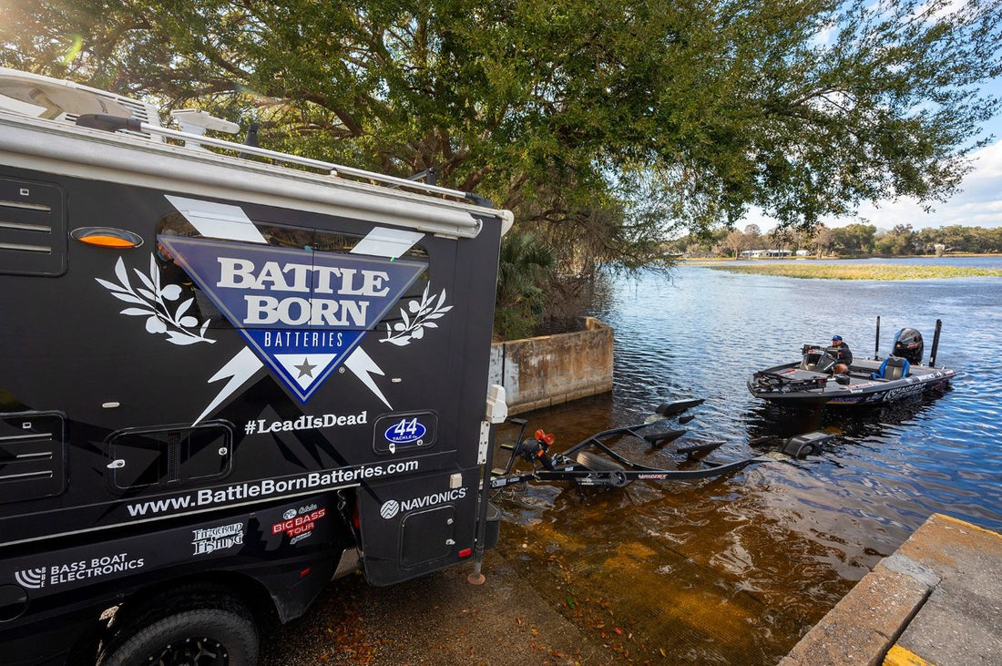 Professional Angler Miles Burghoff's Battle Born Batteries Truck Camper Pulling his Fishing Boat|Professional Angler Miles Burghoff's Battle Born Batteries Truck Camper Pulling his Fishing Boat