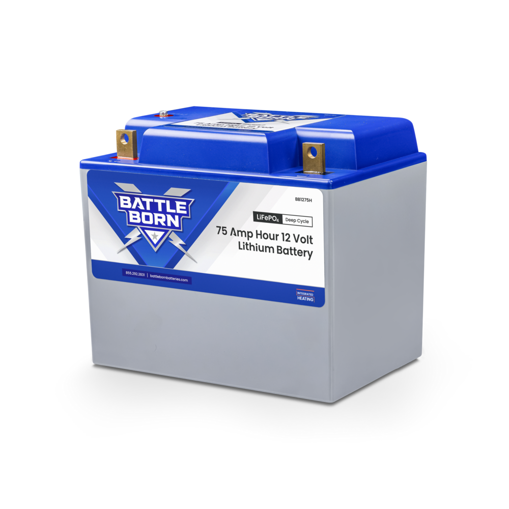 75Ah 12V Group 24 Heated LiFePO4 Deep Cycle Battery Kit