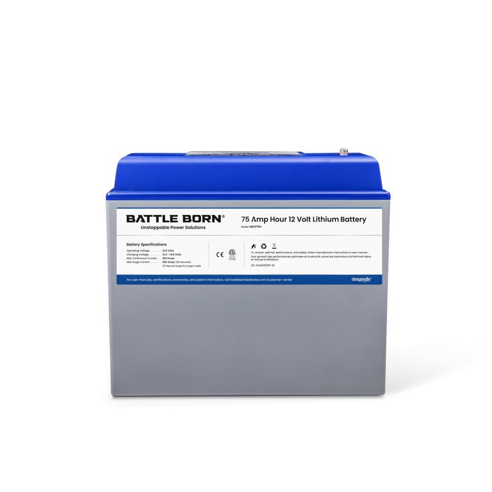 75Ah 12V Group 24 Heated LiFePO4 Deep Cycle Battery Kit