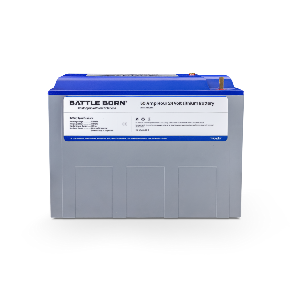 50Ah 24V Heated LiFePO4 Deep Cycle Battery Kit