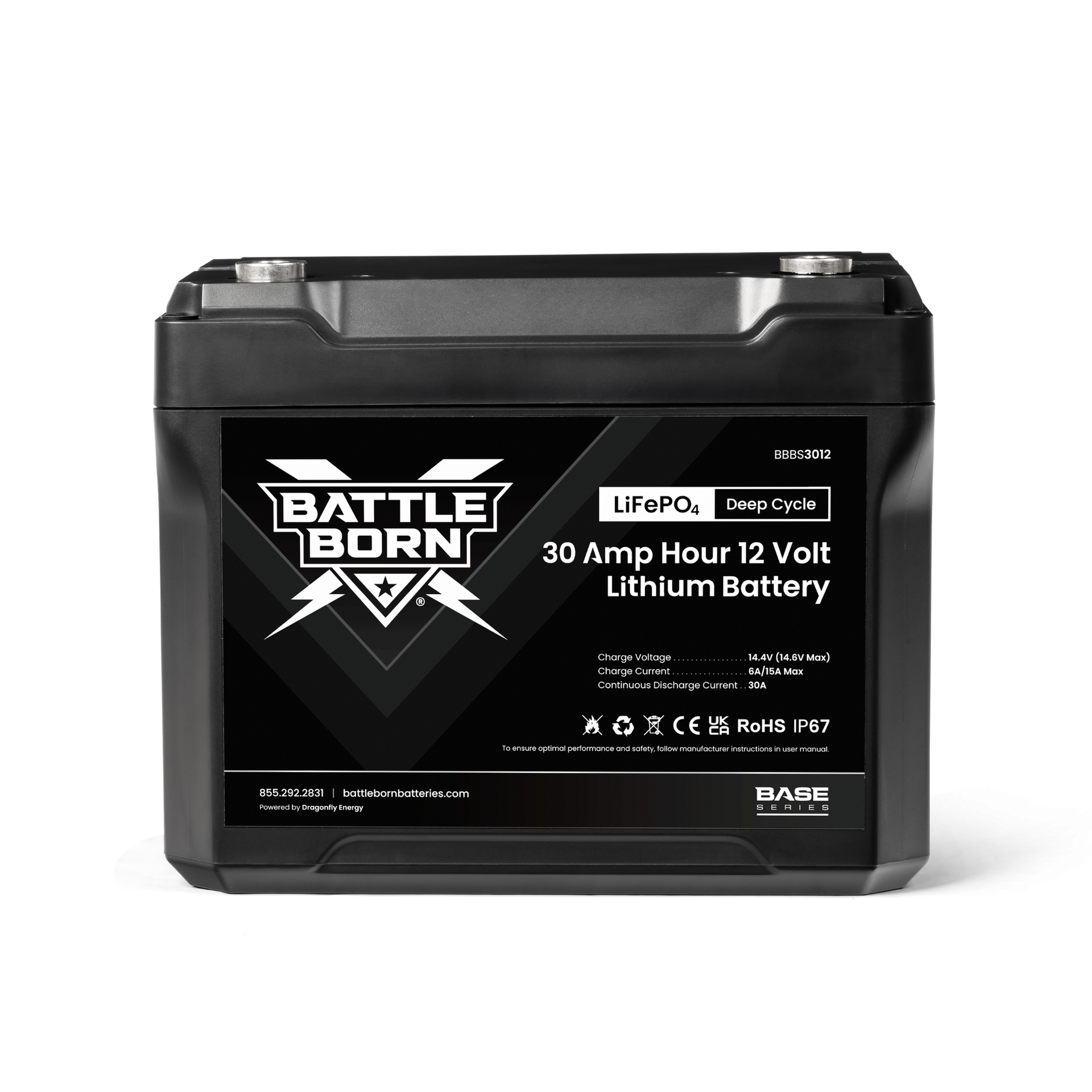 LiFePO4多目的バッテリー 12V 30Ah Battle Born 30Ah 12V LiFePO4 Deep Cycle Battery | Base Series