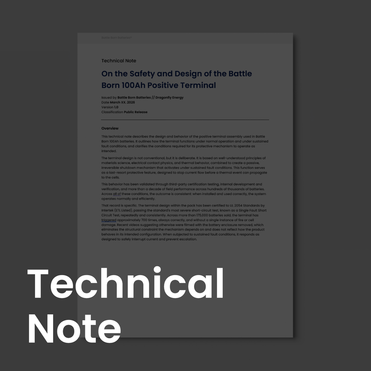 Battle Born Batteries® Safety Facts & Technical Resources