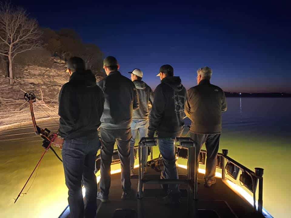 Group Out at Night with Flyin Arrows Bowfishing