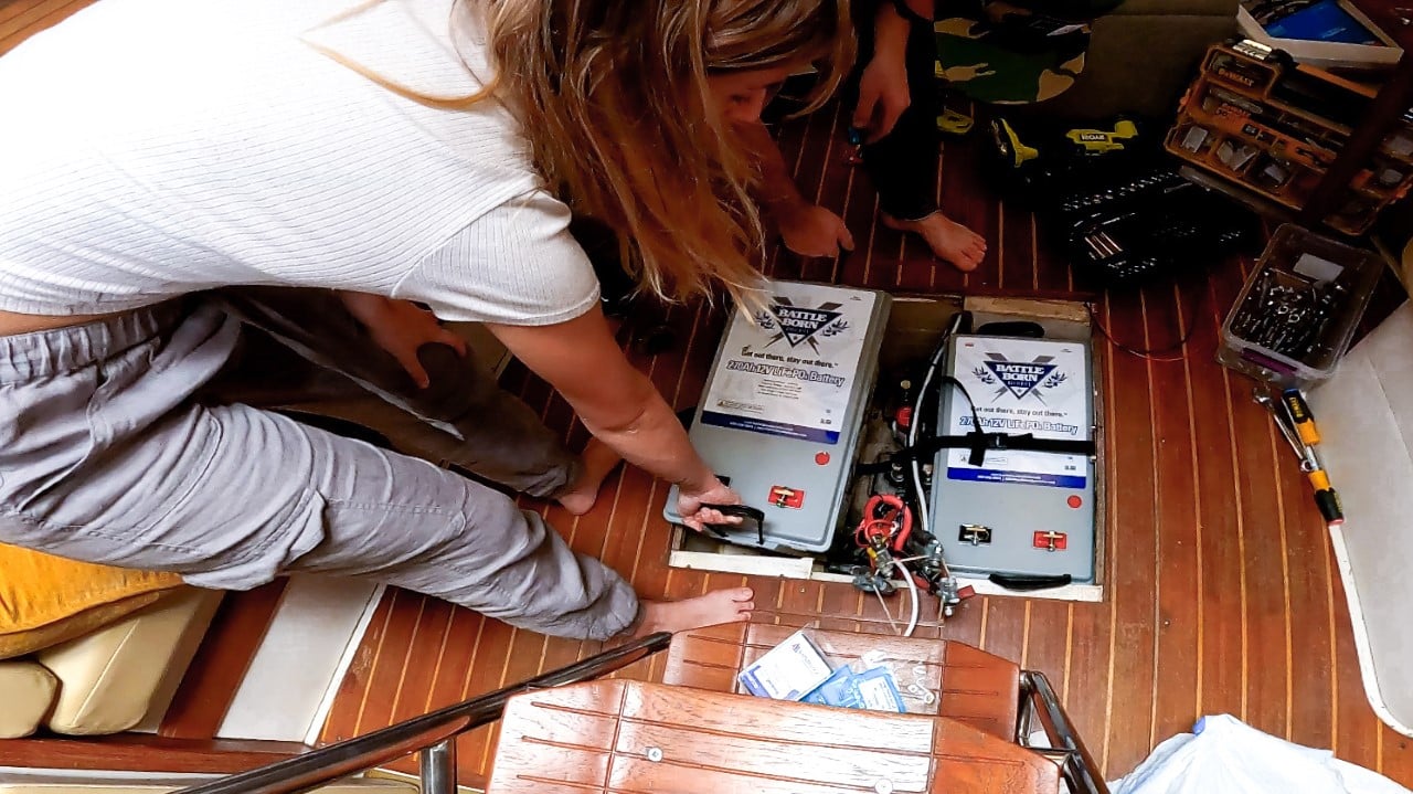 Taylor Francis Installing Battle Born 8D Batteries in Her Boat