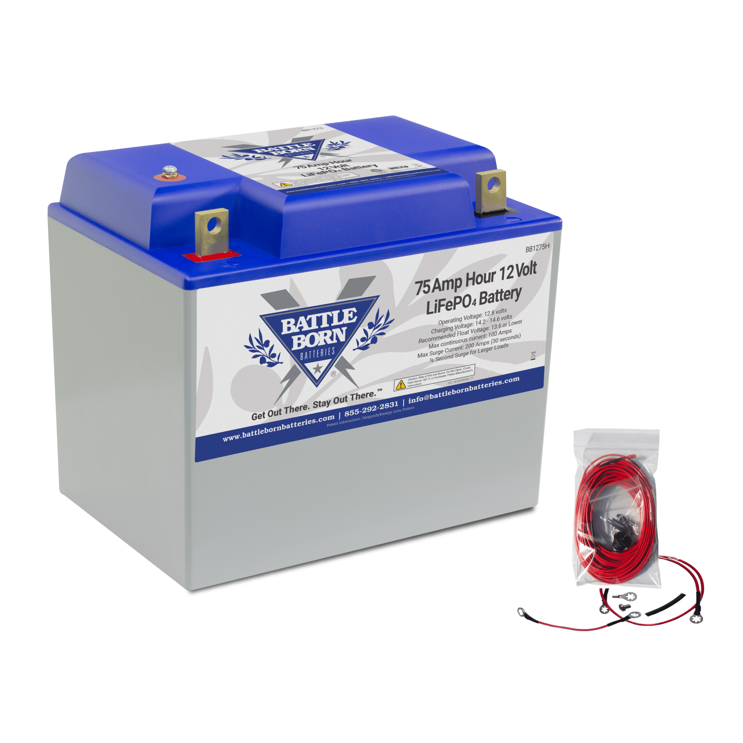 12V Group 24 (75Ah) LiFePO4 Heated Battery Kit