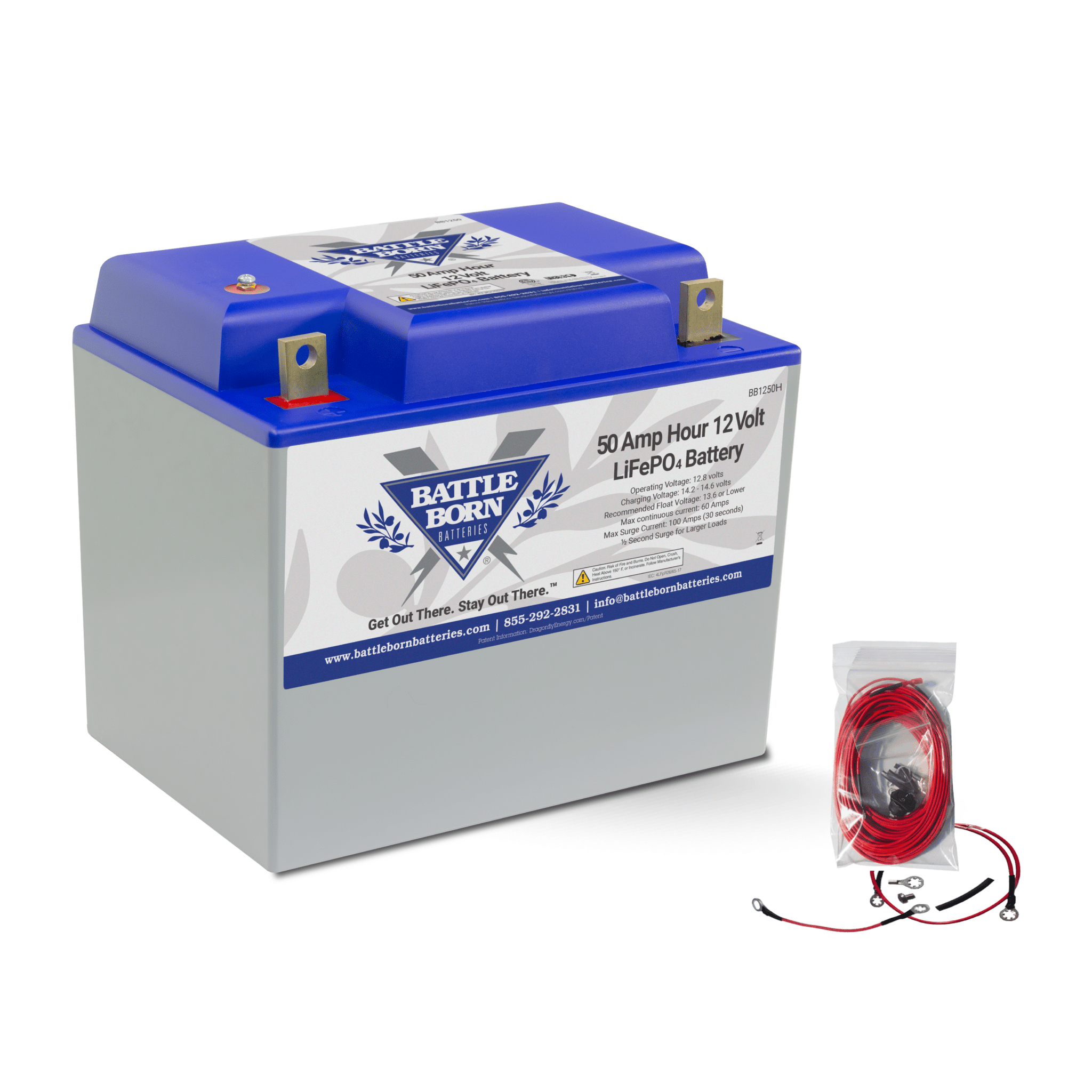 12V Group 24 (50Ah) LiFePO4 Heated Battery Kit Battle Born Batteries