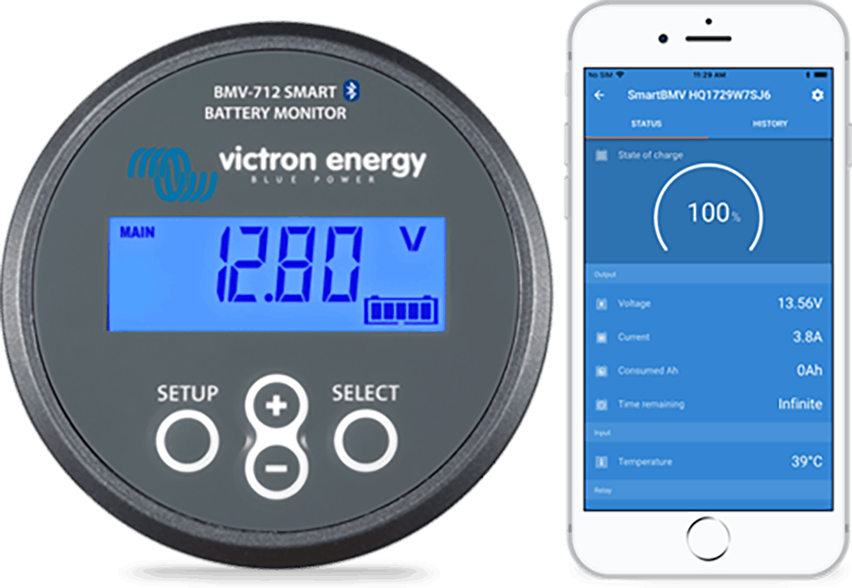 Victron BMV-712 Battery Monitor with Built-In Bluetooth With Temperature Sensor