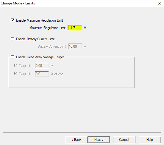 TriStar Charge Mode limits