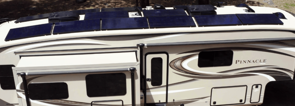 Emory Peterson solar panels on top of his RV