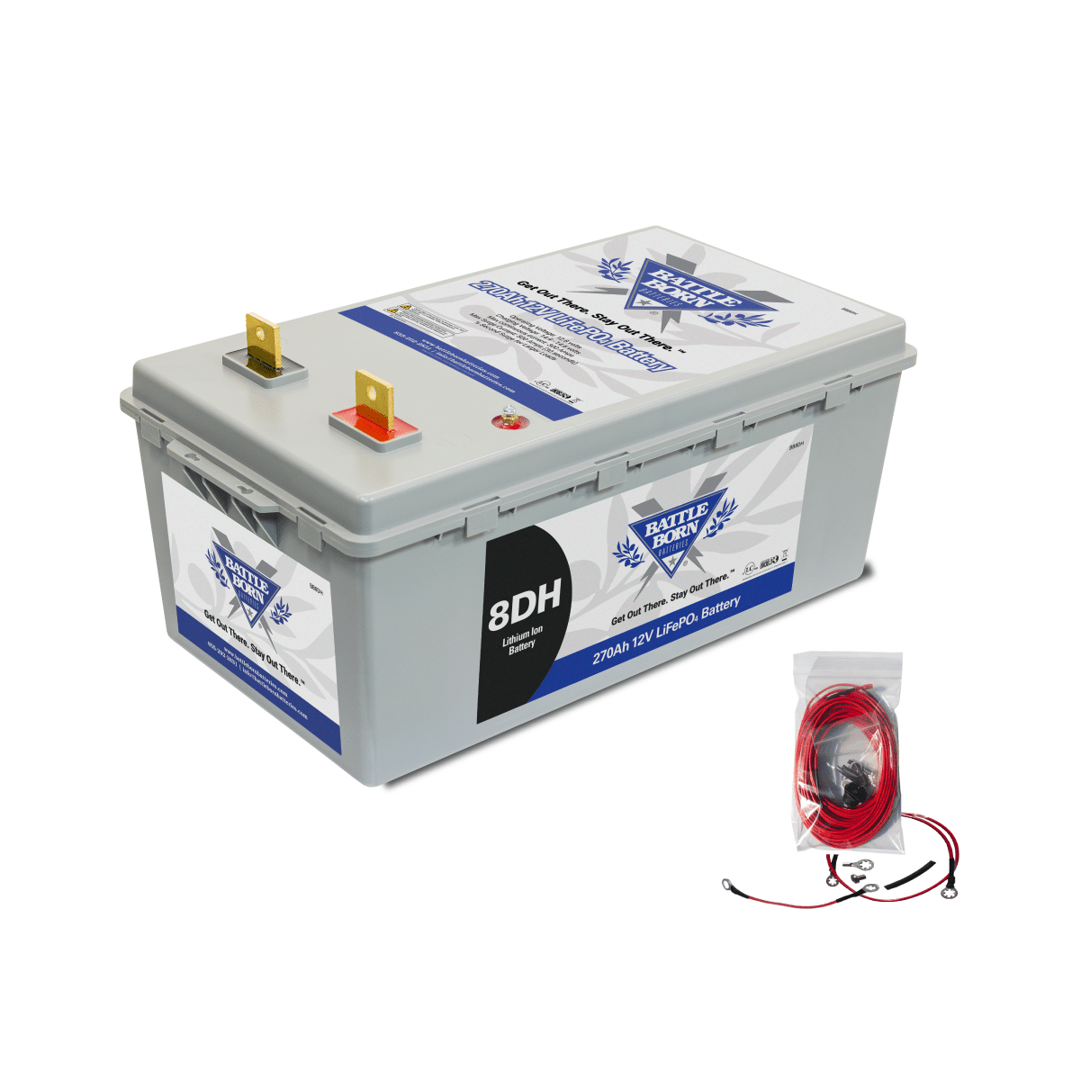 12V 8D LiFePO4 Heated Battery Kit