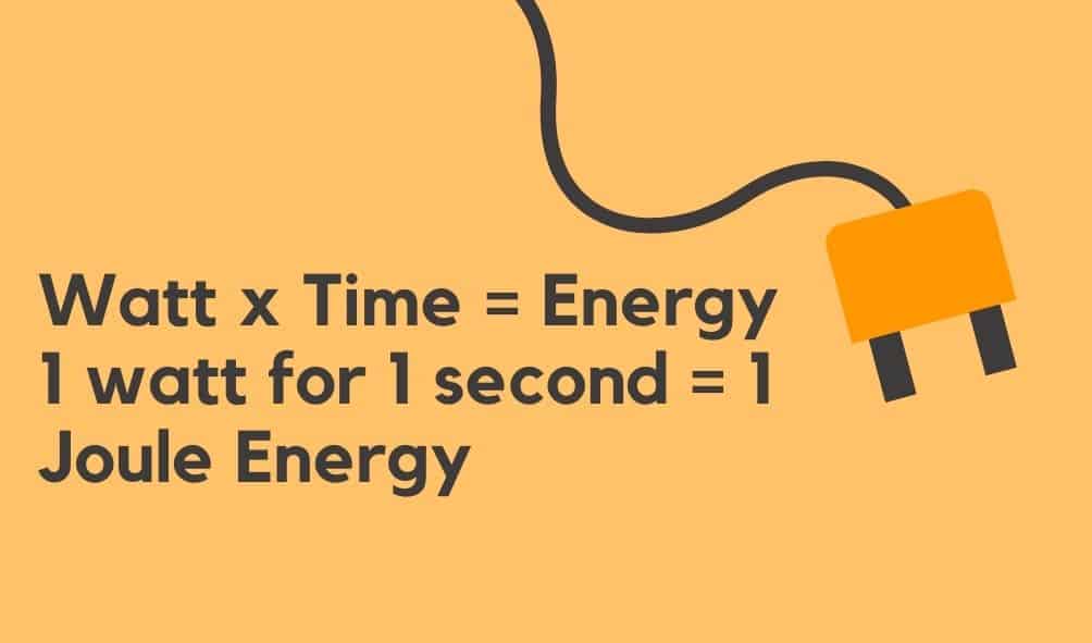 watts per time = energy