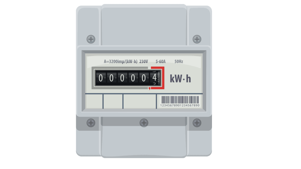 Kwh Meter reads energy