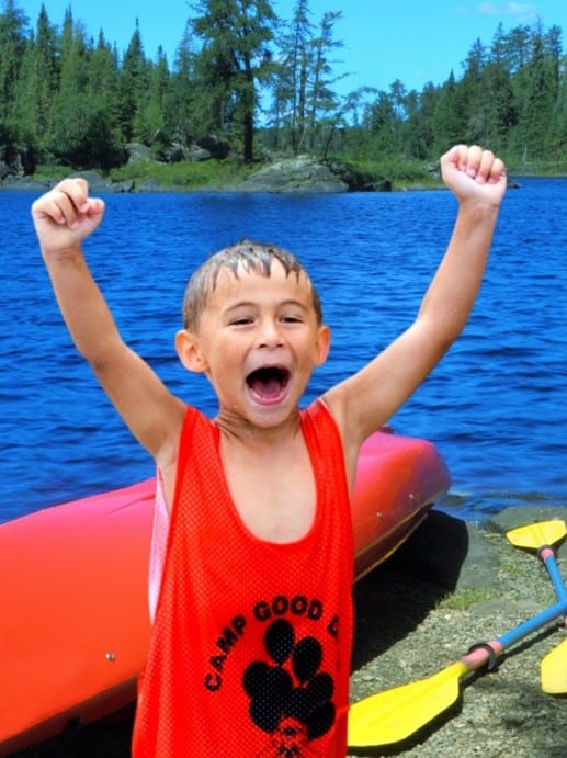 A care camps participant out on the water.
