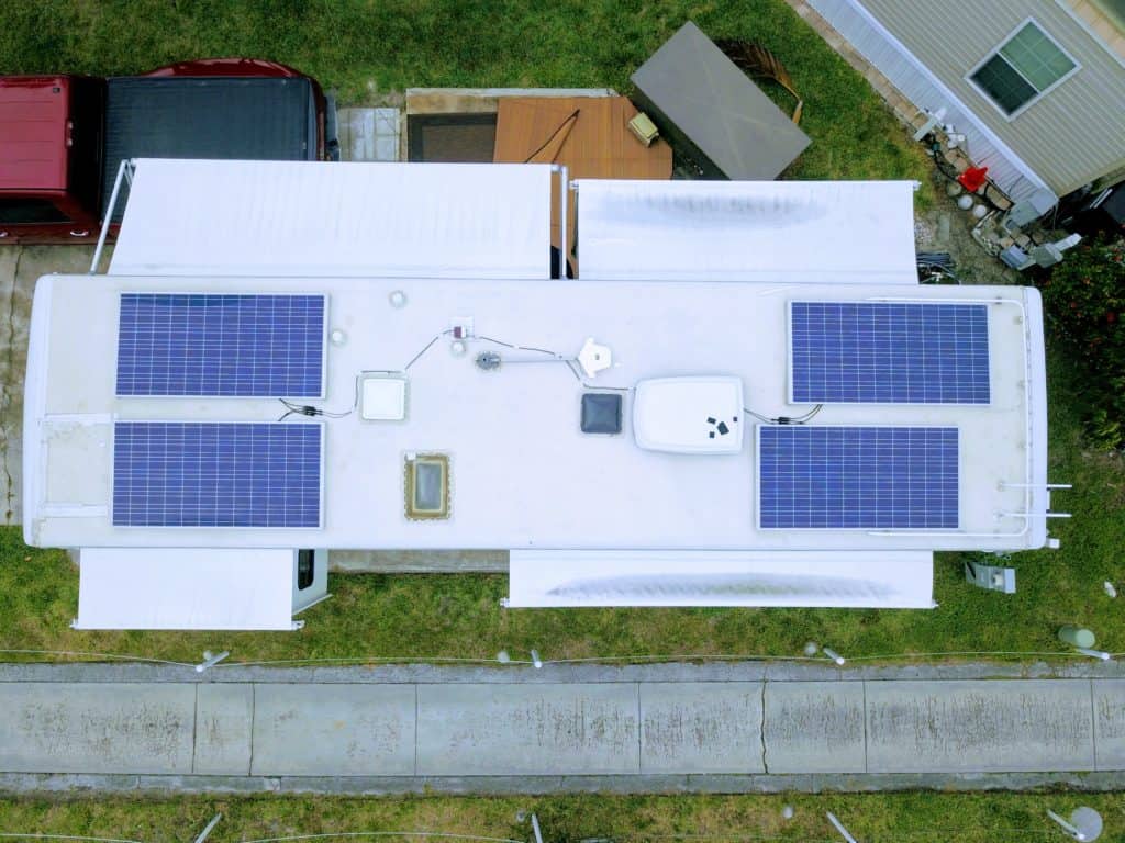 residential solar panels installed on RV