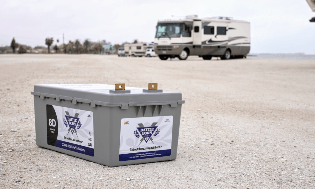 battle born lithium battery with class a motorhome