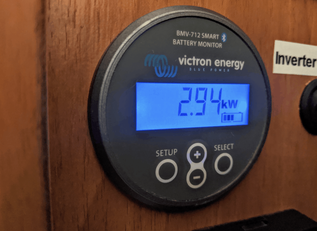 Victron Energy battery monitor close up shot