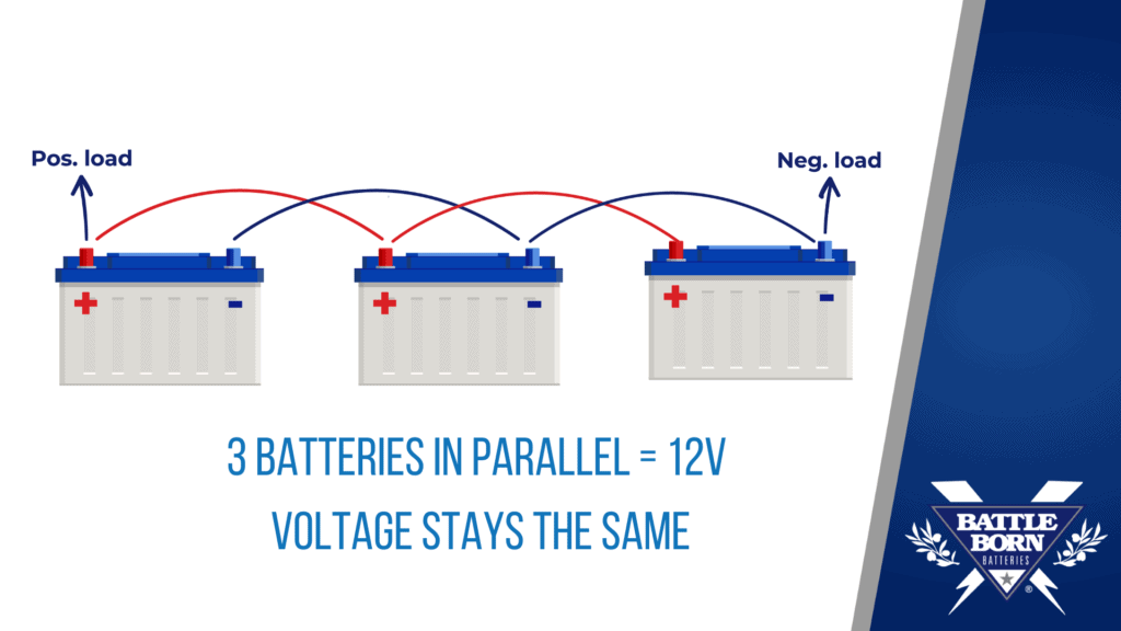 three 3 batteries in parallel