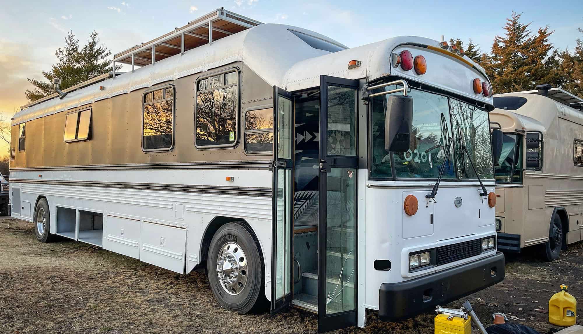 exterior of a converted skoolie