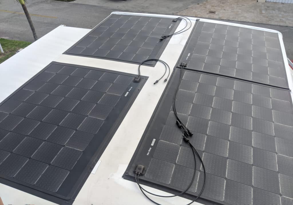 Solar panels on rv roof