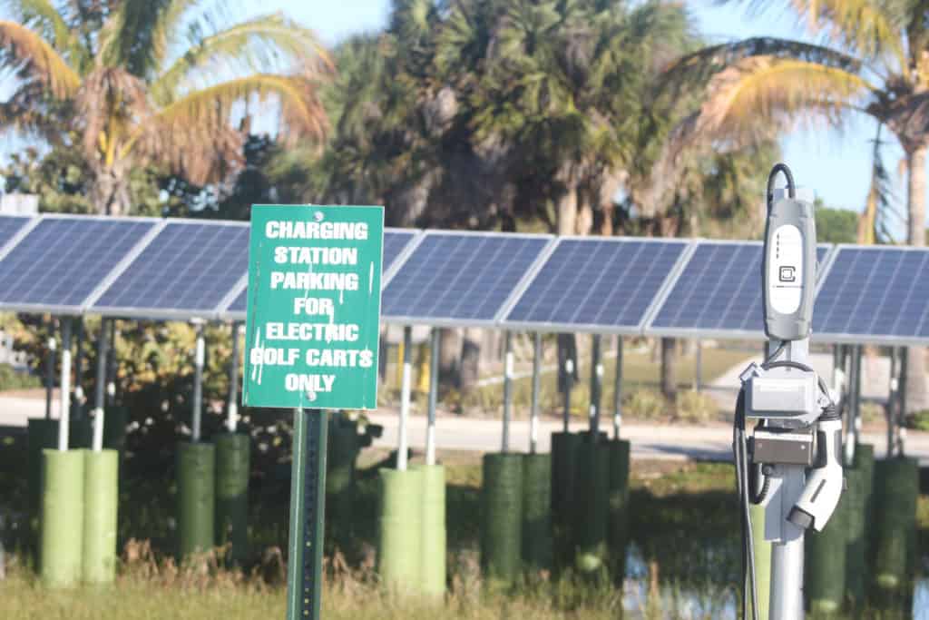 electric golf cart charging station