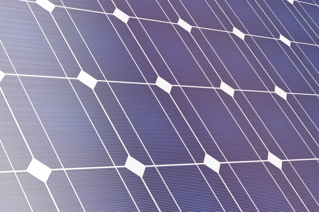 closeup of a solar panel, 3D illustration