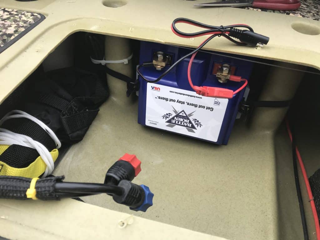 Battle Born Battery in a boat compartment