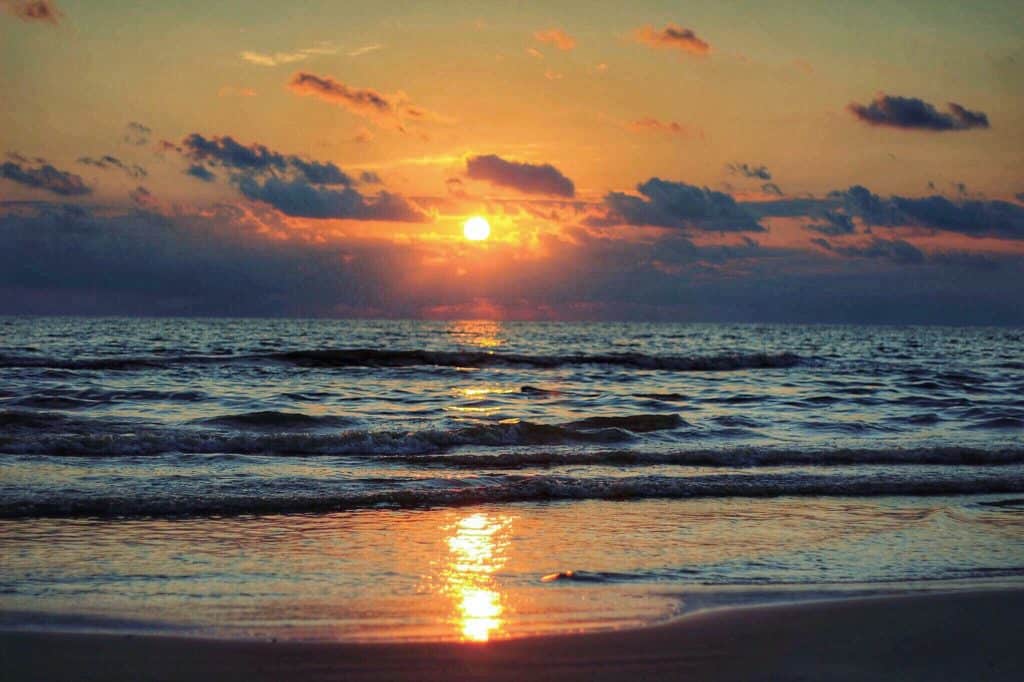 sunrise on beach in texas