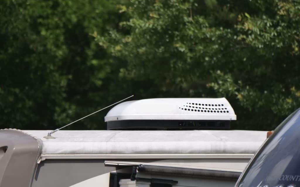 RV air-conditioner on top of an RV