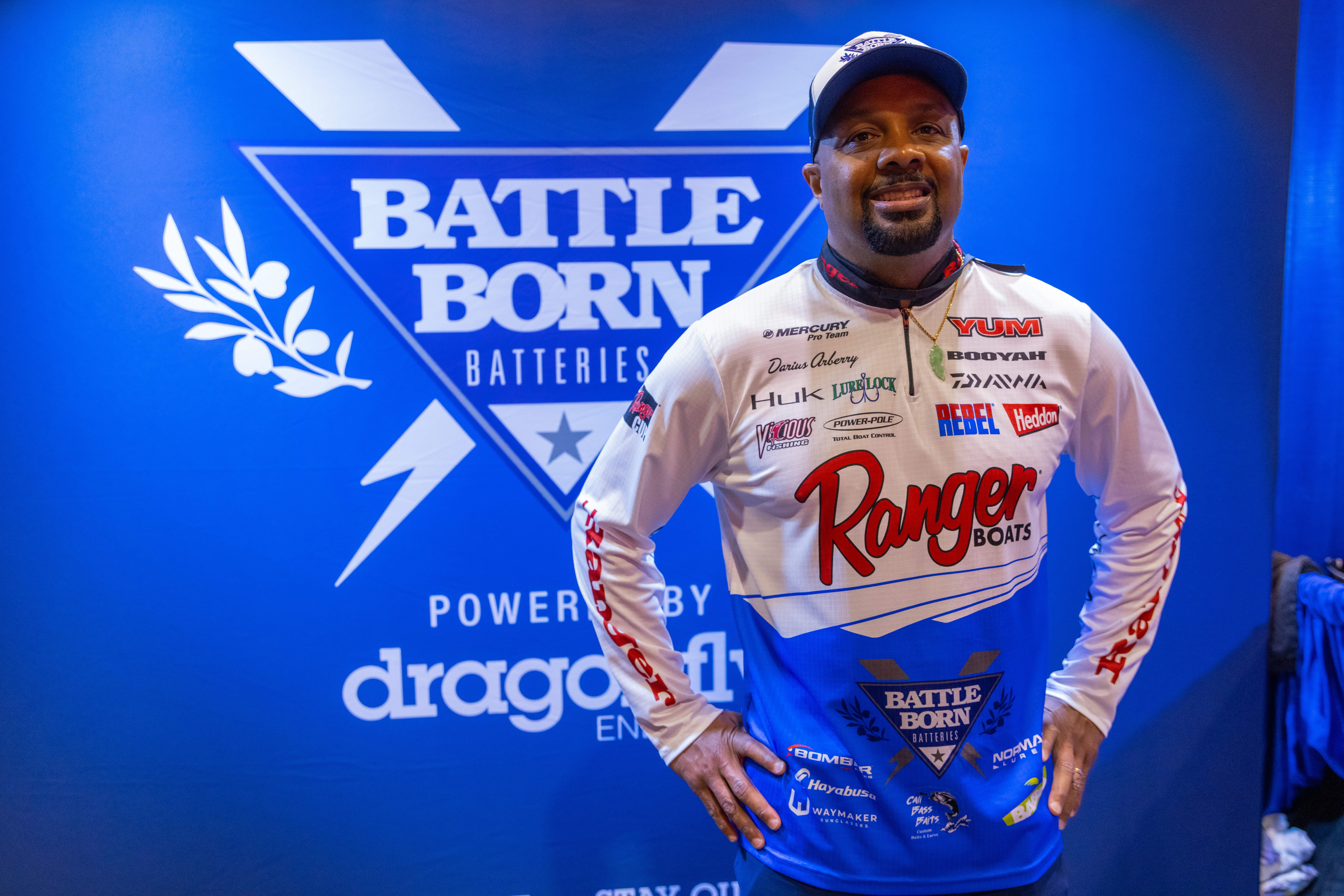Professional Angler Darius Arberry at the Battle Born Batteries Booth