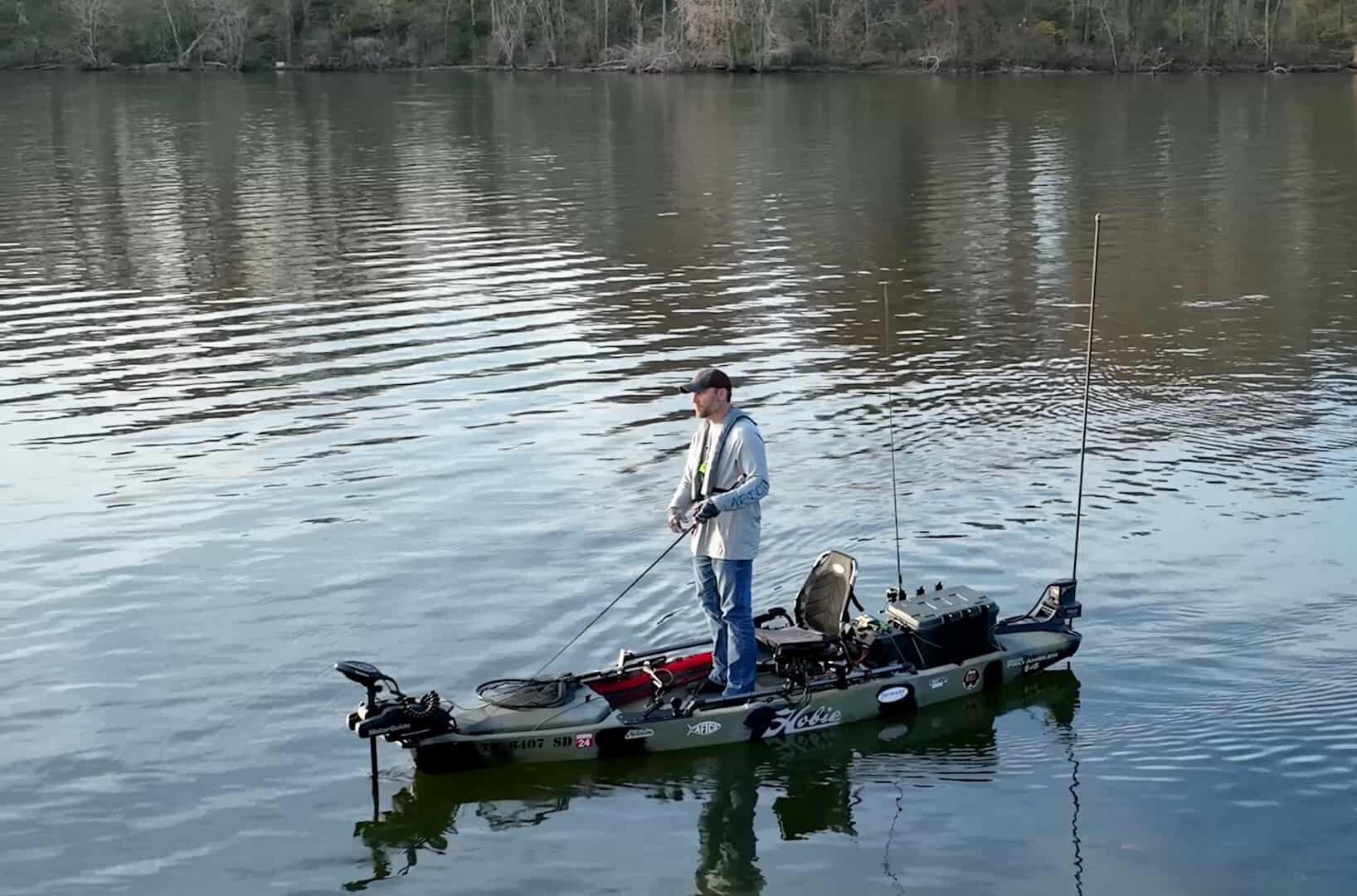 Justin Patrick fishing off of his kayak