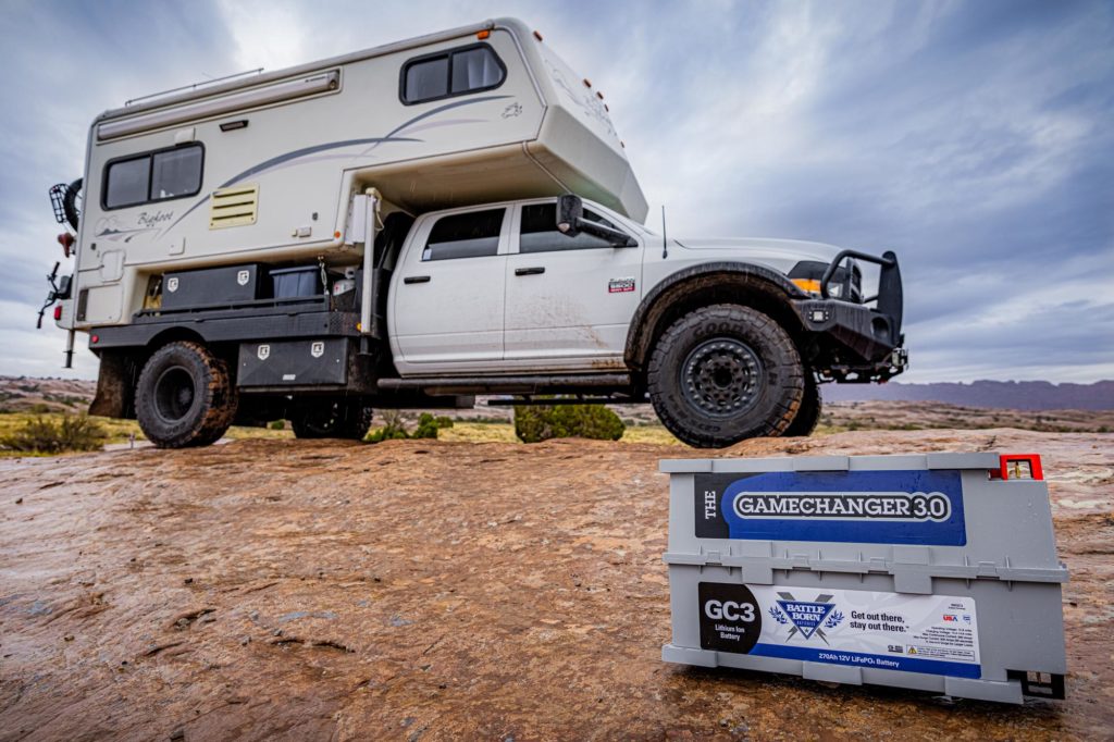 mortons on the move overland truck camper with gc3 in foreground
