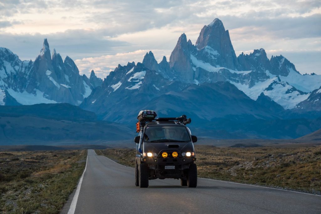 be old later overland with mountains in background