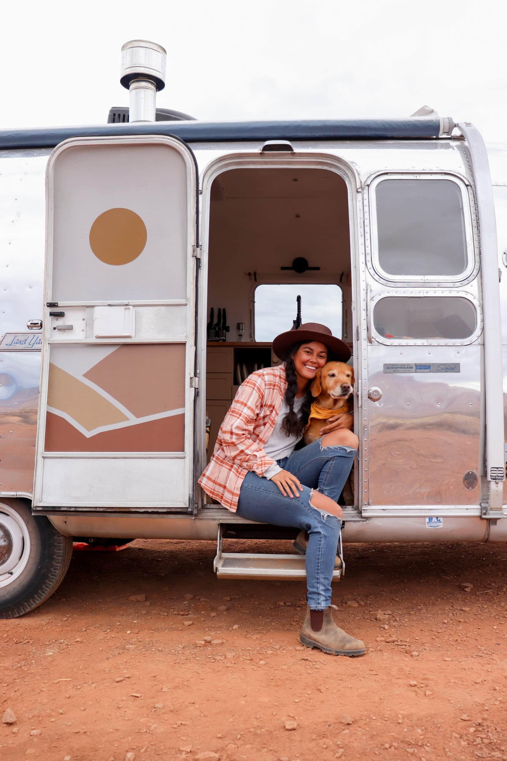 Danielle and Trip in Slow Car Fast Home's Airstream