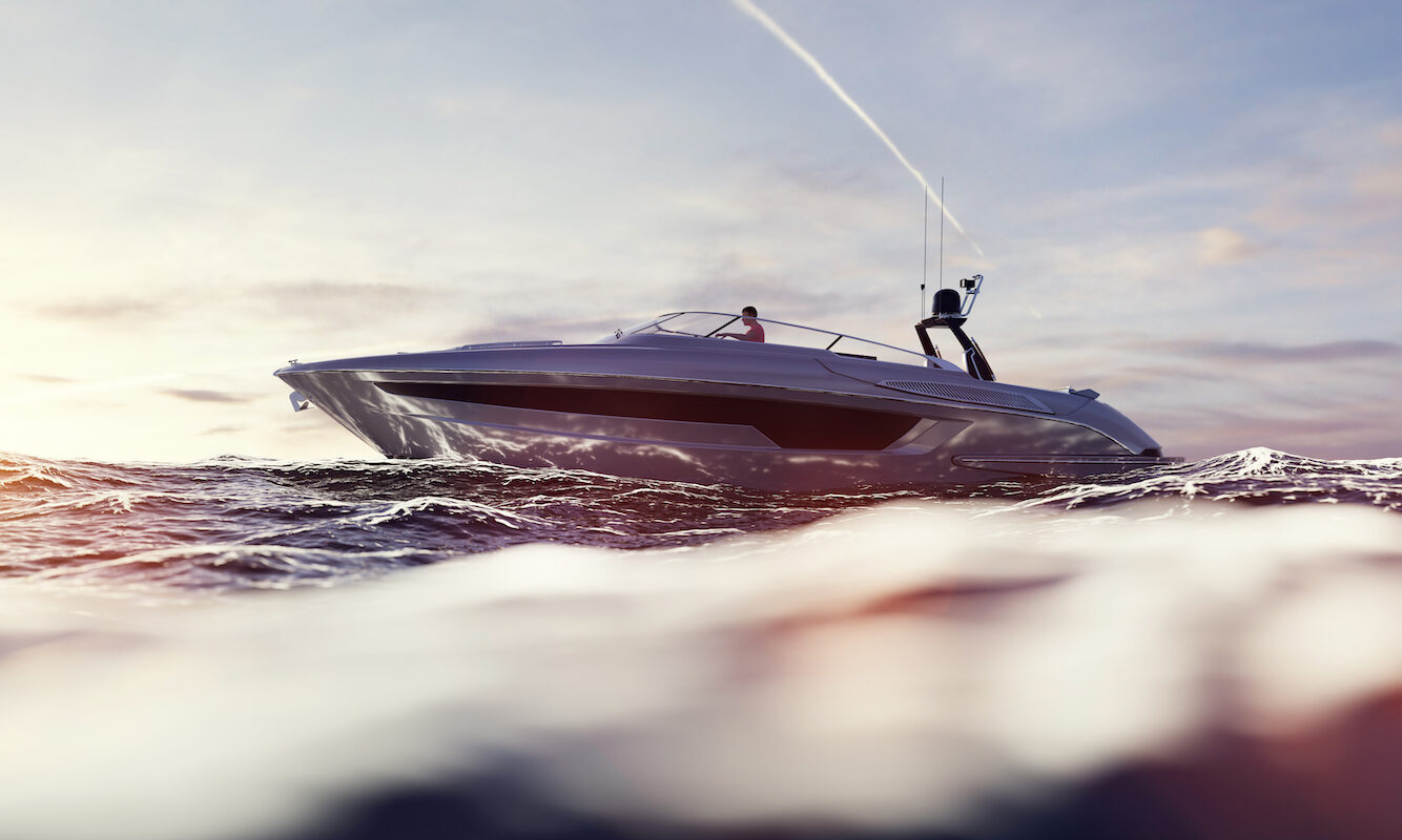 man driving a boat over water