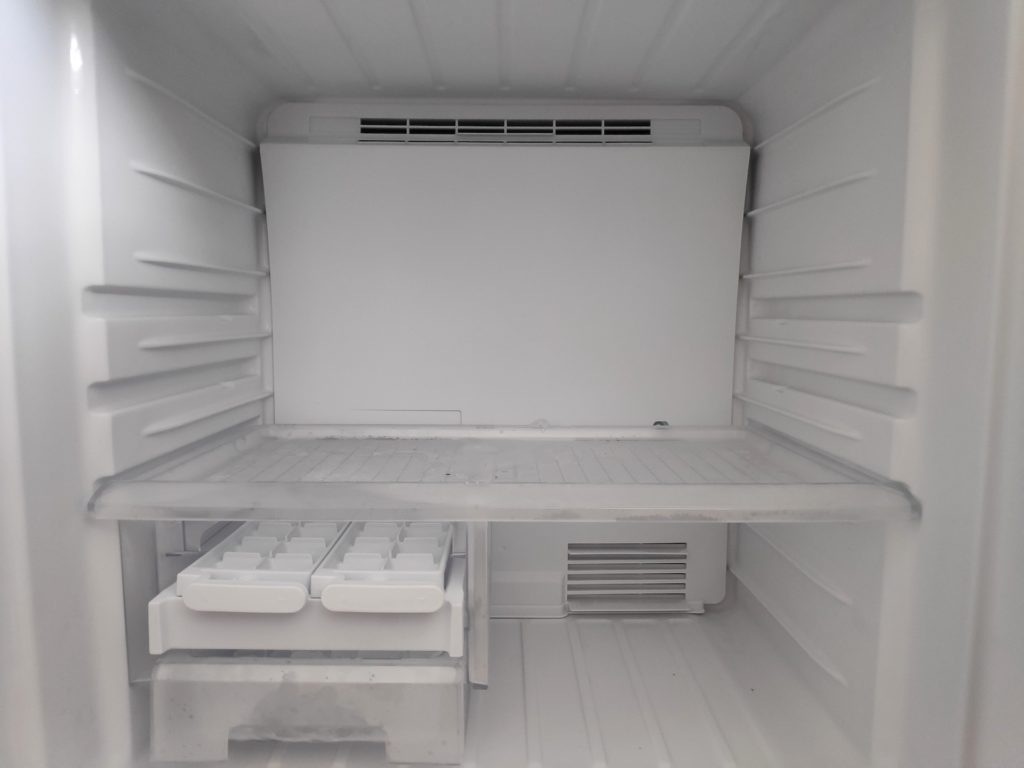 an empty freezer