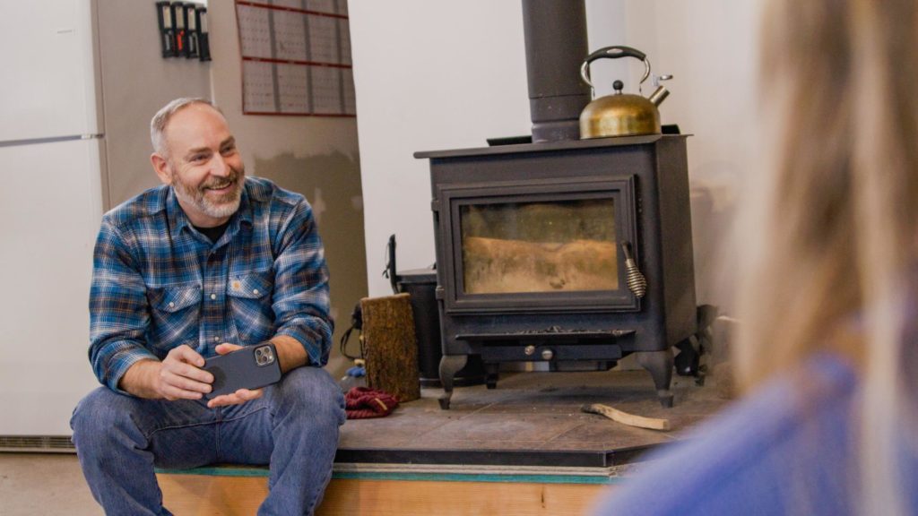 martin johnson with wood stove