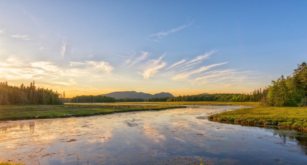 river in Maine near Acadia national park