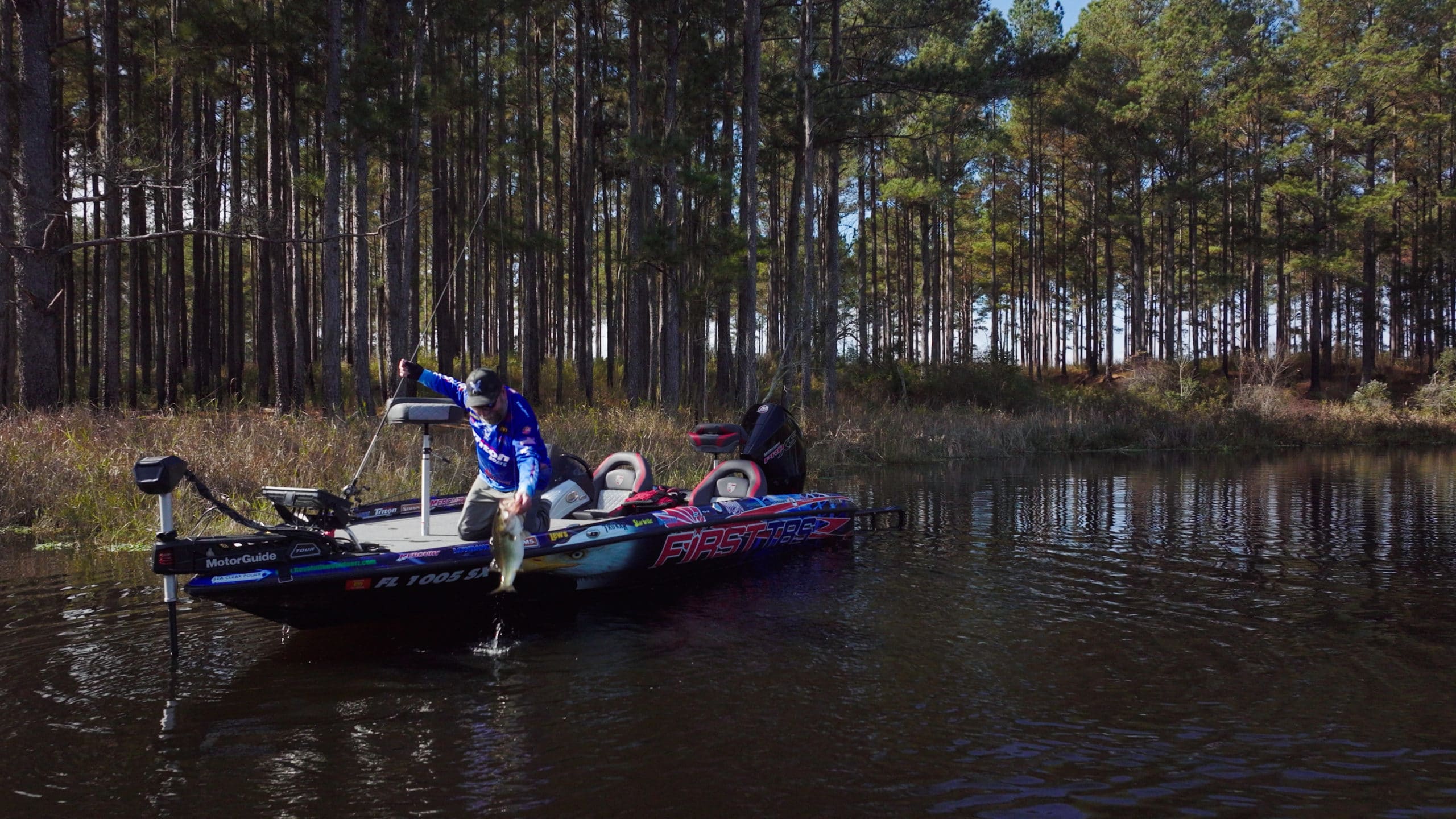 Shaw Grigsby Fishing off of his Bass Boat