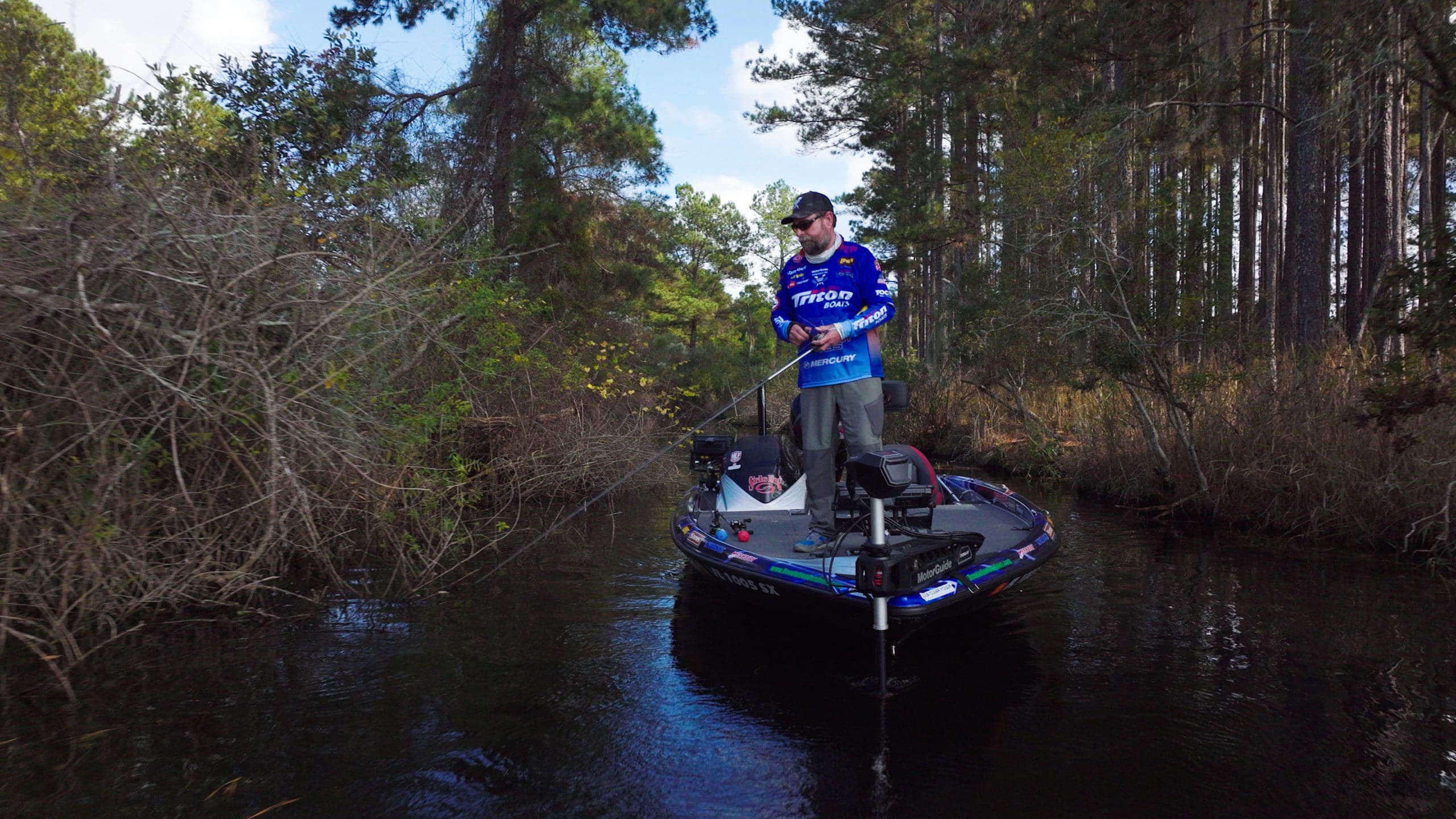Shaw Grigsby Fishing off of his Bass Boat