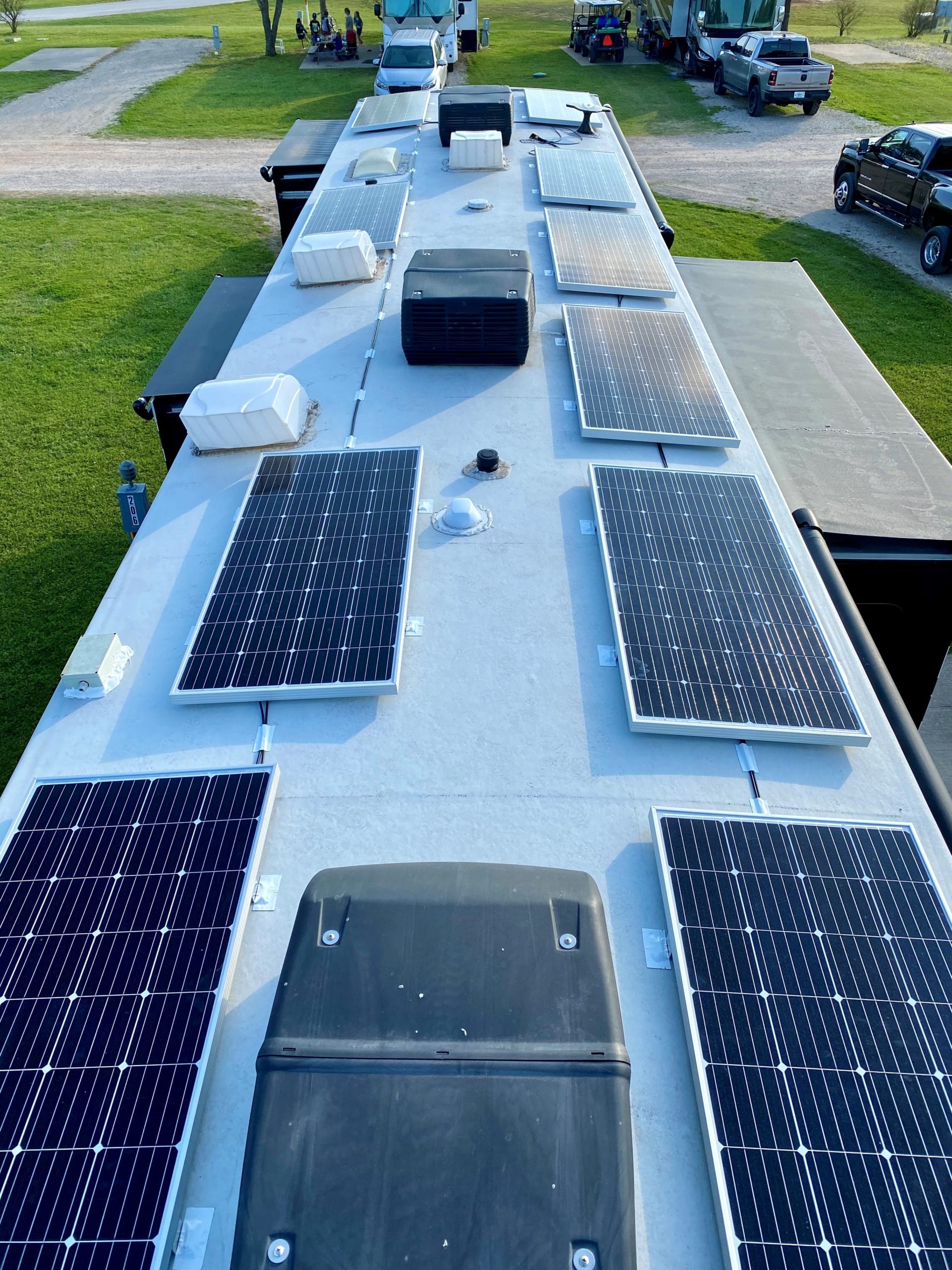 Solar Panels Mounted on an RV