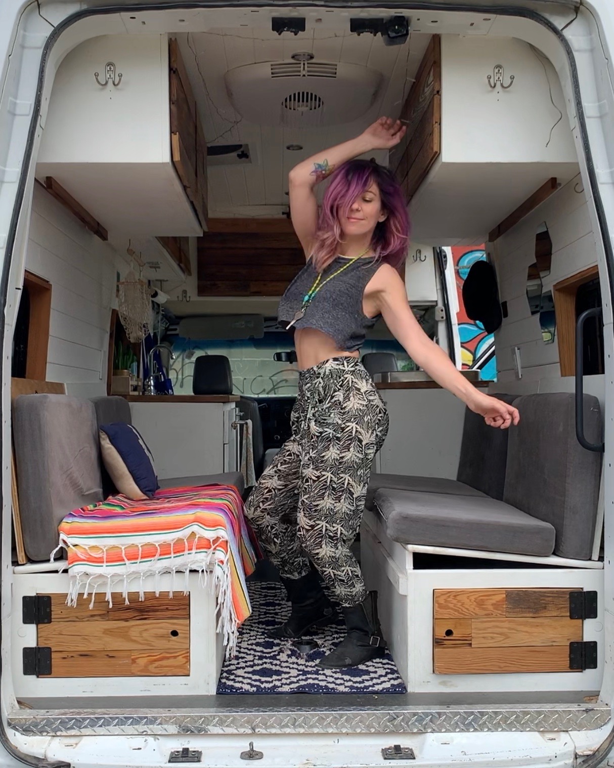 Lisa Jacobs in Her Camper Van