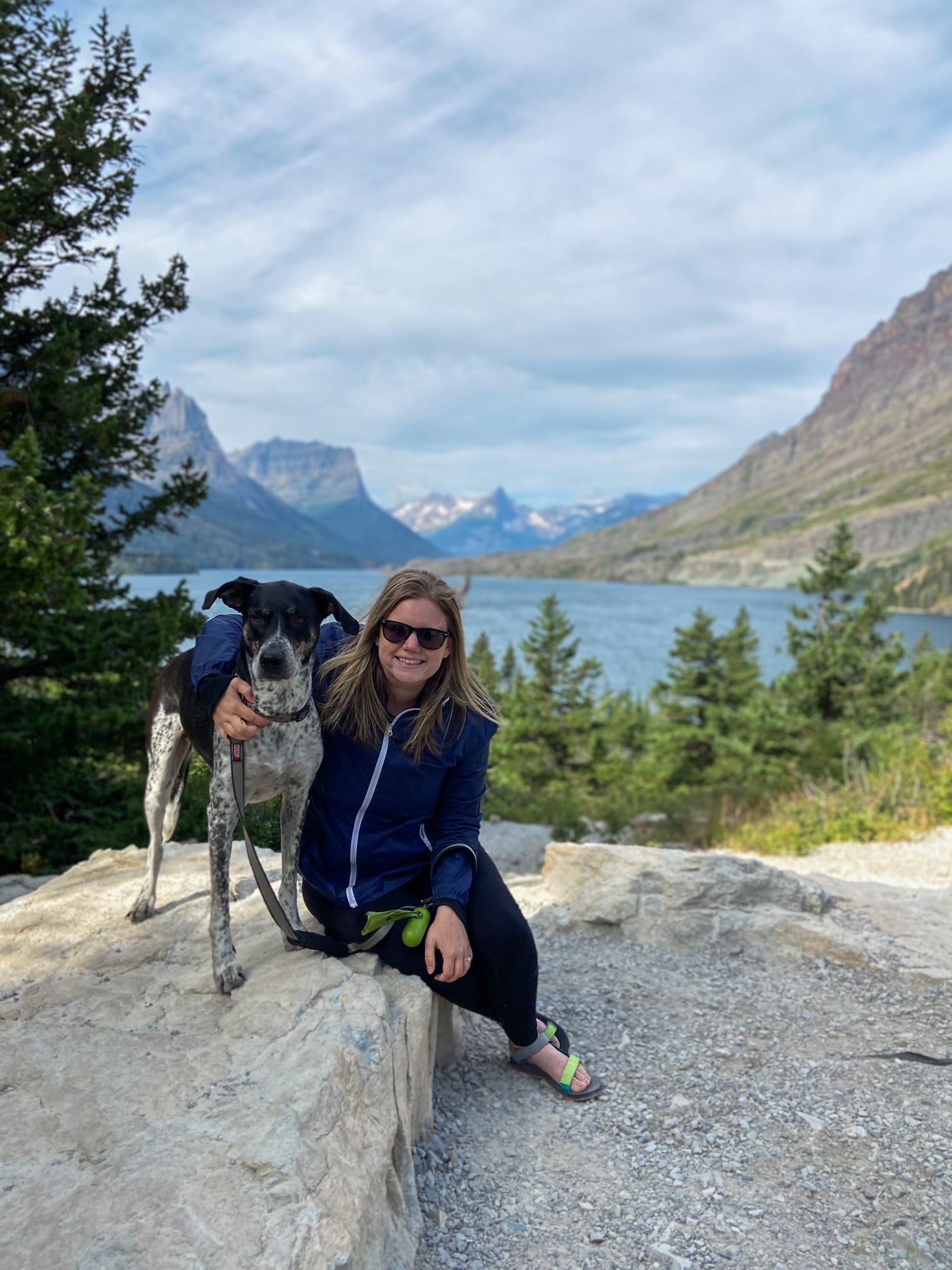 Willa Wanders and Dog Lily at a Mountain Lake