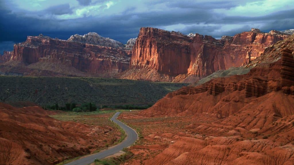 Thunderstorms approaching Capitol Reef National Park
