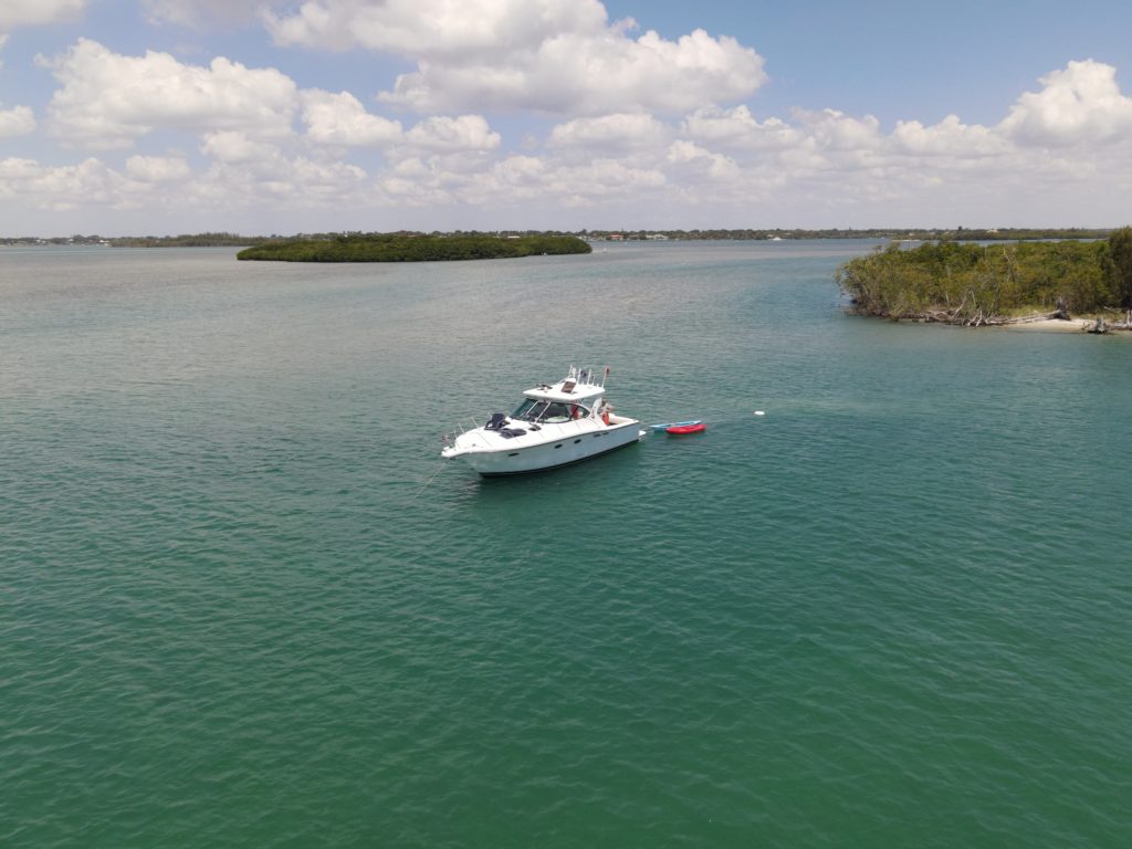 Boat in tropical waters